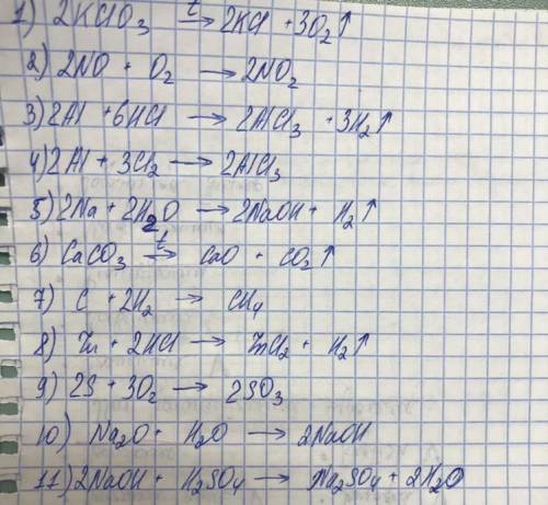 8класс, уравнения 35 чего не хватает в уравнениях? 1) kclo3---> kcl+o22) no+o2> no23) al+hcl&g