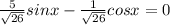 \frac{5}{\sqrt{26}} sinx - \frac{1}{\sqrt{26}}cosx = 0