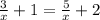 \frac{3}{x} + 1 = \frac{5}{x} + 2