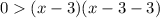 0 (x - 3)(x - 3 - 3)