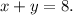 x+y=8.