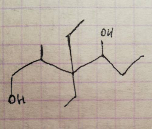 Написать структурную форму 2-метил,3,3-диэтилгександиол-1,4