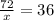 \frac{72}{x}=36