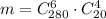 m=C^6_{280}\cdot C^4_{20}