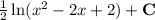 \frac{1}{2}\ln(x^{2}-2x+2)+\textbf{C}