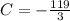 C=-\frac{119}{3}