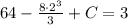 64-\frac{8\cdot2^3}{3}+C=3