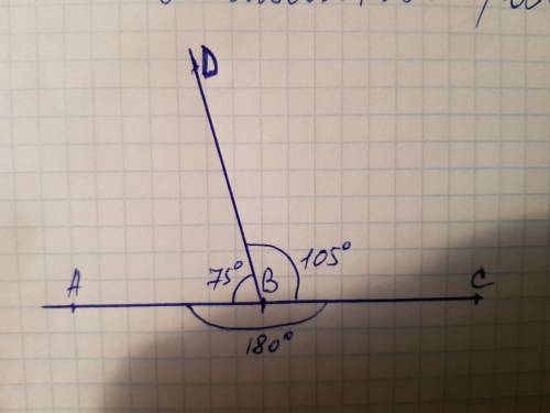 Начертите мне и сфотографируйте развёрнутый угол. abc и проведите луч bd так, чтобы градусные меры у