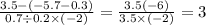 \frac{3.5 -( - 5.7 - 0.3)}{0.7 \div 0.2 \times ( - 2)} = \frac{3.5( - 6)}{3.5 \times ( - 2)} = 3