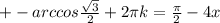 +-arccos\frac{\sqrt{3} }{2} +2\pi k=\frac{\pi }{2} -4x