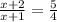 \frac{x + 2}{x + 1} = \frac{5}{4}