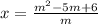 x = \frac{m^2-5m+6}{m}