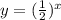 y=(\frac{1}{2})^{x}