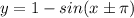 y=1-sin(x\pm \pi )