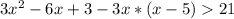 3x^2-6x+3-3x*(x-5)21