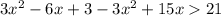 3x^2-6x+3-3x^2+15x21