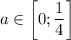 a \in \bigg[0; \dfrac{1}{4} \bigg]