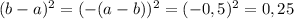 (b-a)^2=(-(a-b))^2=(-0,5)^2=0,25