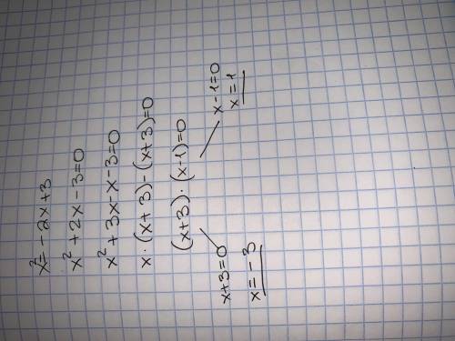 Умоляюрешите графически уравнение : x^2=-2x+3​