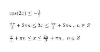  cos(2x) \leqslant - \frac{1}{2 } 