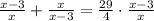 \frac{x-3}{x} + \frac{x}{x-3} = \frac{29}{4}\cdot \frac{x-3}{x}