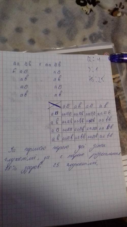 У людини є дві форми глухонімоти, які визначаються рецесивними алелями різних генів а та b. Визначте