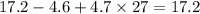 17.2 - 4.6 + 4.7 \times 27 = 17.2