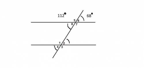 Найдите все углы образовавшиеся при пересечении двух параллельных секущей если один из этих углов ра