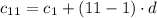 c_{11} = c_{1} + (11 - 1) \cdot d