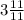 3\frac{11}{11}