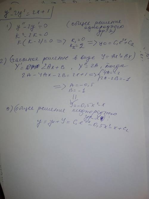 Y-2y'=2x+1 Математика дифферинциальные уравнения