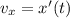 v_{x}=x'(t)