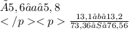 ×5,6≤a≤5,8\\\frac{13,1≤b≤13,2}{73,36≤S≤76,56}