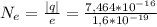 N_{e} = \frac{|q|}{e} = \frac{7,464 * 10^{-16} }{1,6 * 10^{-19}}