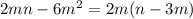 2mn-6m^{2} =2m(n-3m)