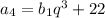 a_4=b_1q^3+22