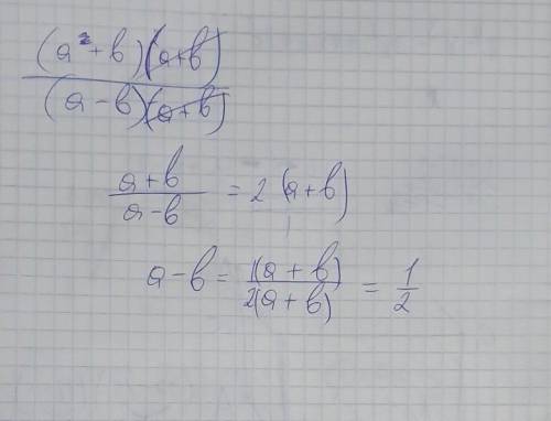 Если a²+2ab+b²/a²-b² =2a+2b, где |a| не равно |b|. Какова стоимость