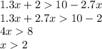 1.3x+210-2.7x\\1.3x+2.7x10-2\\4x8\\x2