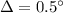 \Delta = 0.5^\circ