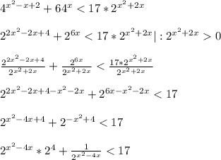 4^{x^{2}-x+2 }+64^{x}