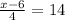 \frac{x-6}{4}=14