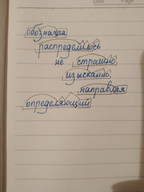 Разберитесь слова по составу :обозначая, распределилось, не страшно, изысканно, направляя, определяю