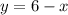 y = 6 - x \\