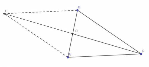 Найдите медиану CD треугольника ABC, для которого AB=2, AC=2, BC=3