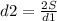 d2=\frac{2S}{d1}