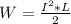 W=\frac{I^{2}*L }{2}