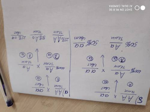 У нутрий темный цвет шерсти А доминирует над светлым а. Скрестили гомозиготных темных животных со св