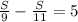 \frac{S}{9} -\frac{S}{11} =5