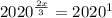 2020^\frac{2x}{3}=2020^1