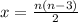 x = \frac{n(n - 3)}{2}